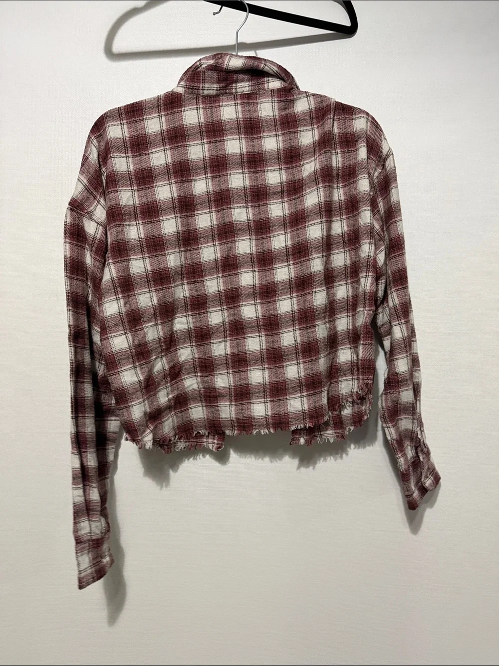 Rue21 Burgundy and White Plaid Button-Down Shirt - Picture 2 of 2